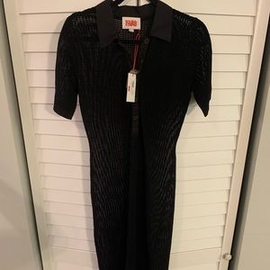 Solid and striped black coverup
